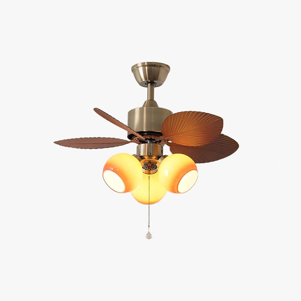 Tylos Ceiling Fan Light - French Retro Glass Ceiling Fans