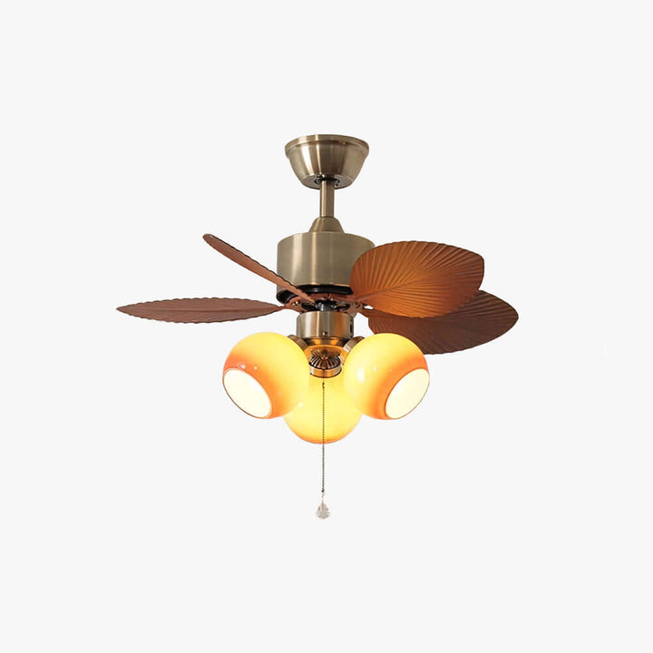 Tylos Ceiling Fan Light - French Retro Glass Ceiling Fans