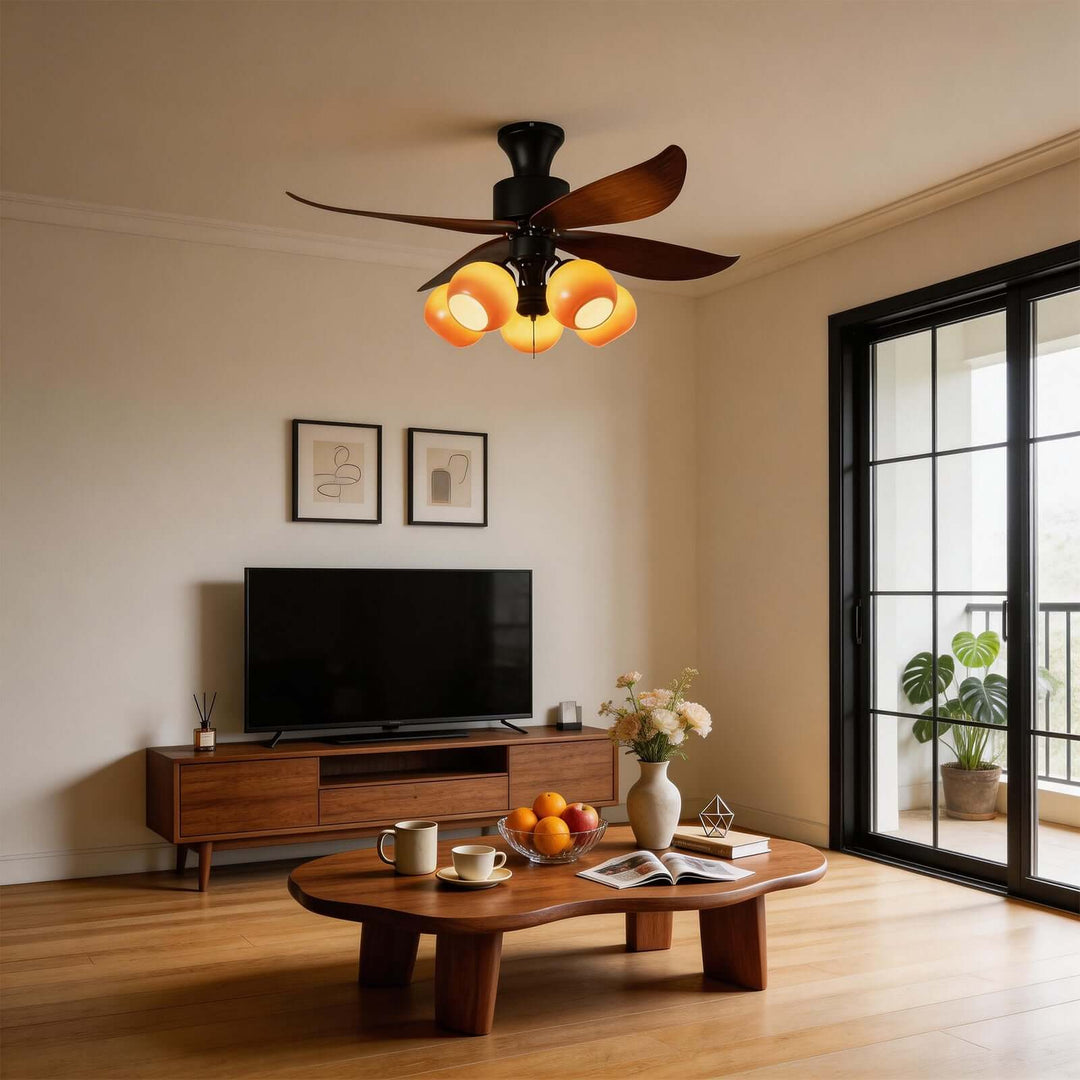 Vextro Ceiling Fan Light A - Vintage Glass Dining Room Light