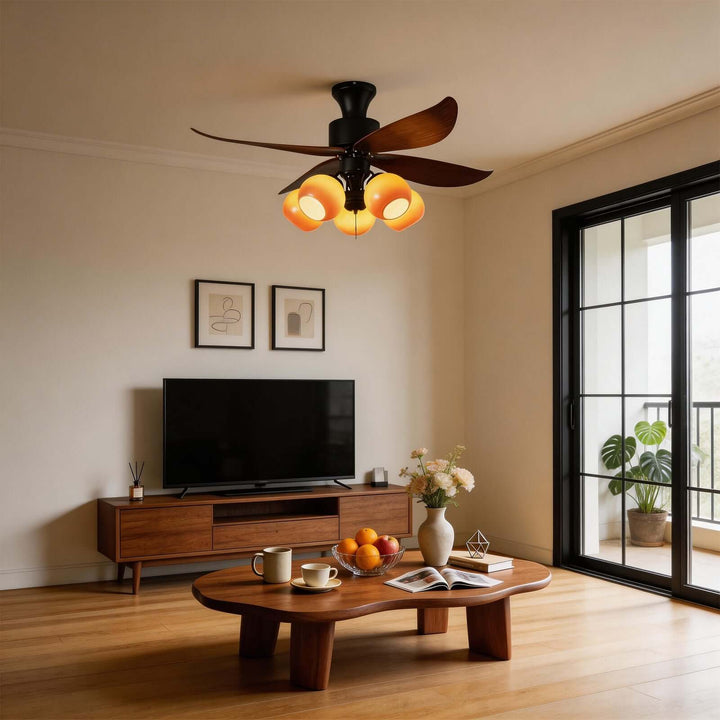 Vextro Ceiling Fan Light A - Vintage Glass Dining Room Light