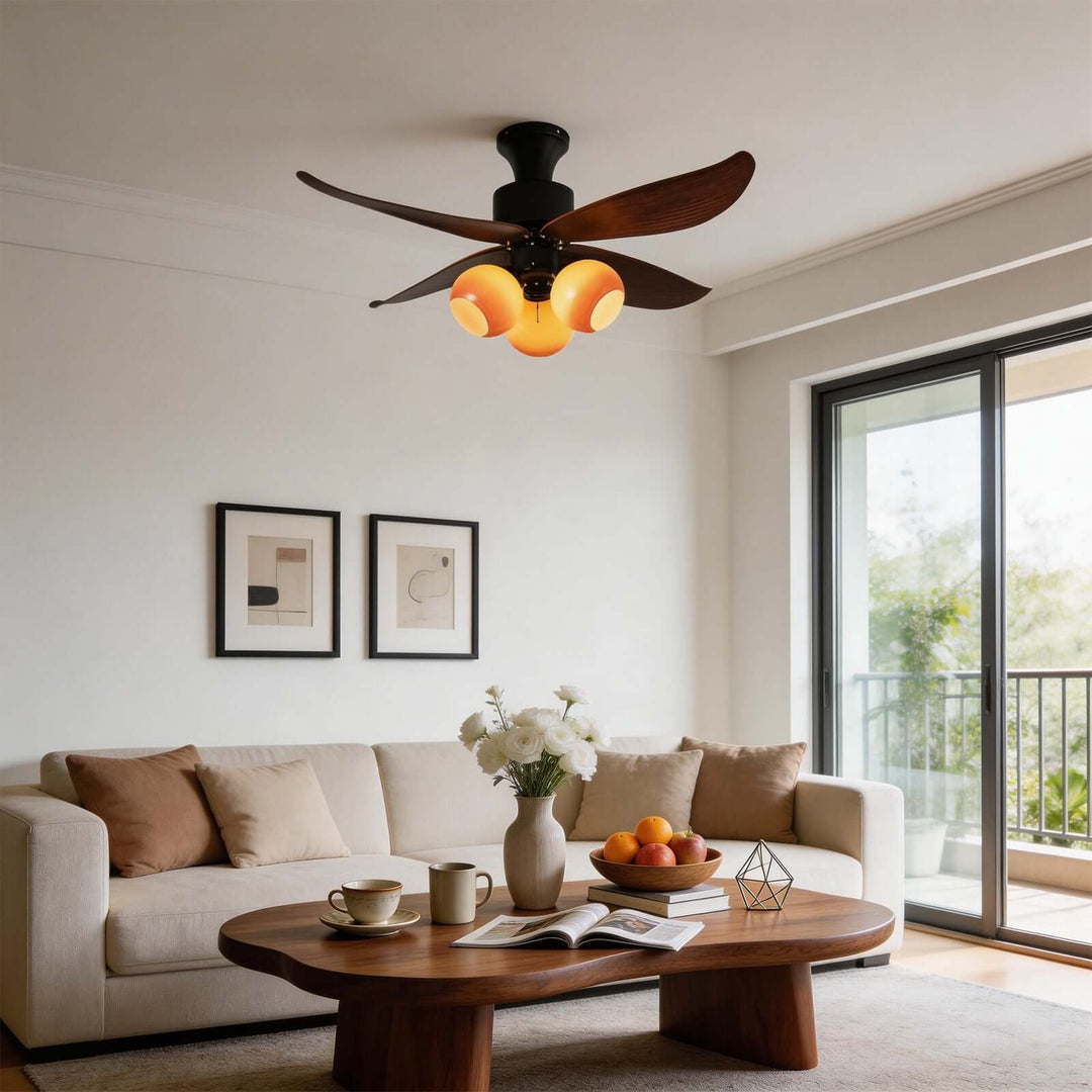 Vextro Ceiling Fan Light A - Vintage Glass Dining Room Light