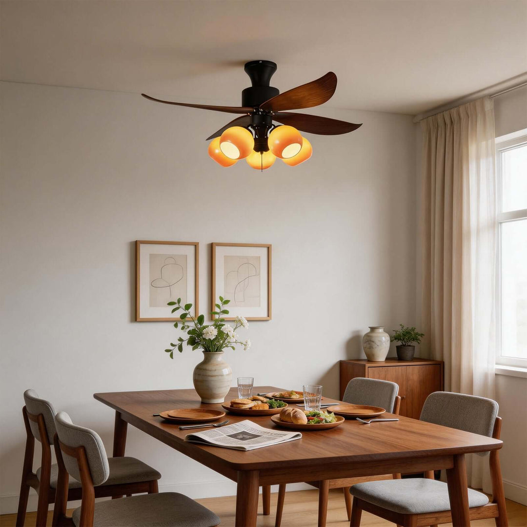Vextro Ceiling Fan Light A - Vintage Glass Dining Room Light