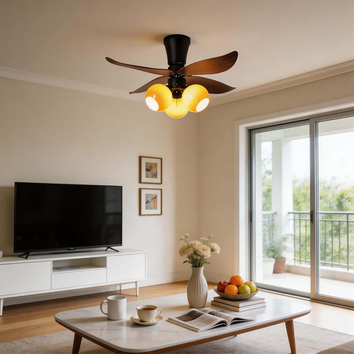 Vextro Ceiling Fan Light B - Vintage Glass Living Room Light