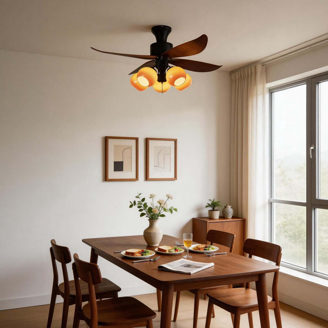 Vextro Ceiling Fan Light A - Vintage Glass Dining Room Light