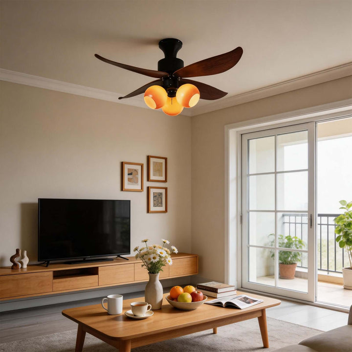 Vextro Ceiling Fan Light A - Vintage Glass Dining Room Light