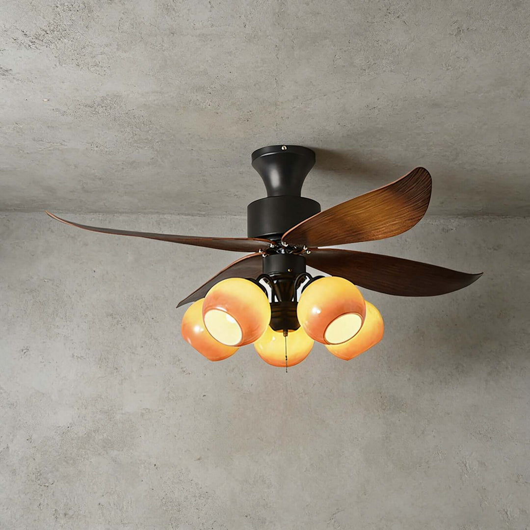 Vextro Ceiling Fan Light A - Vintage Glass Dining Room Light