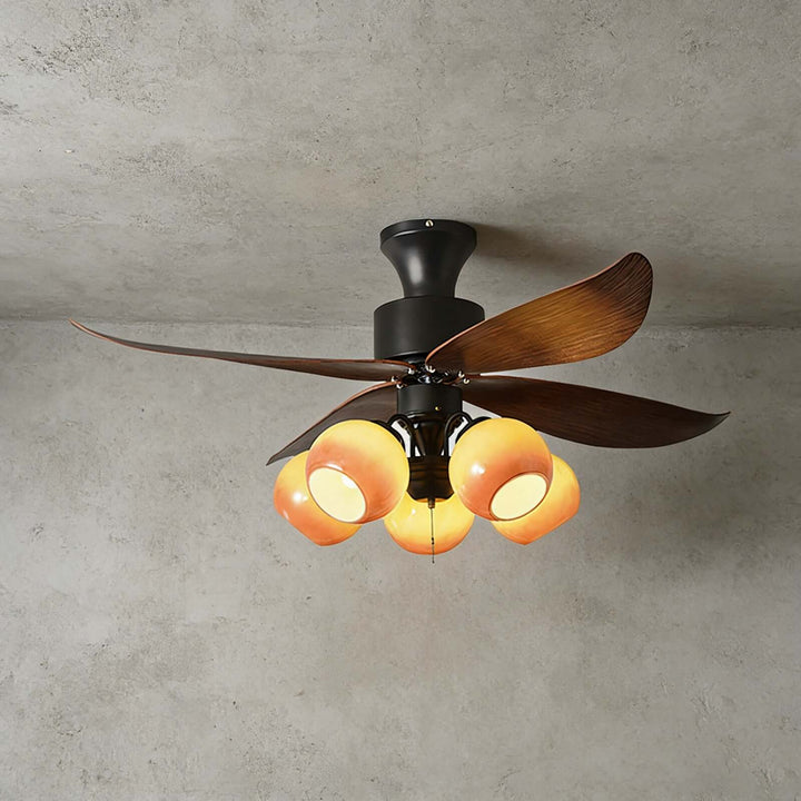 Vextro Ceiling Fan Light A - Vintage Glass Dining Room Light
