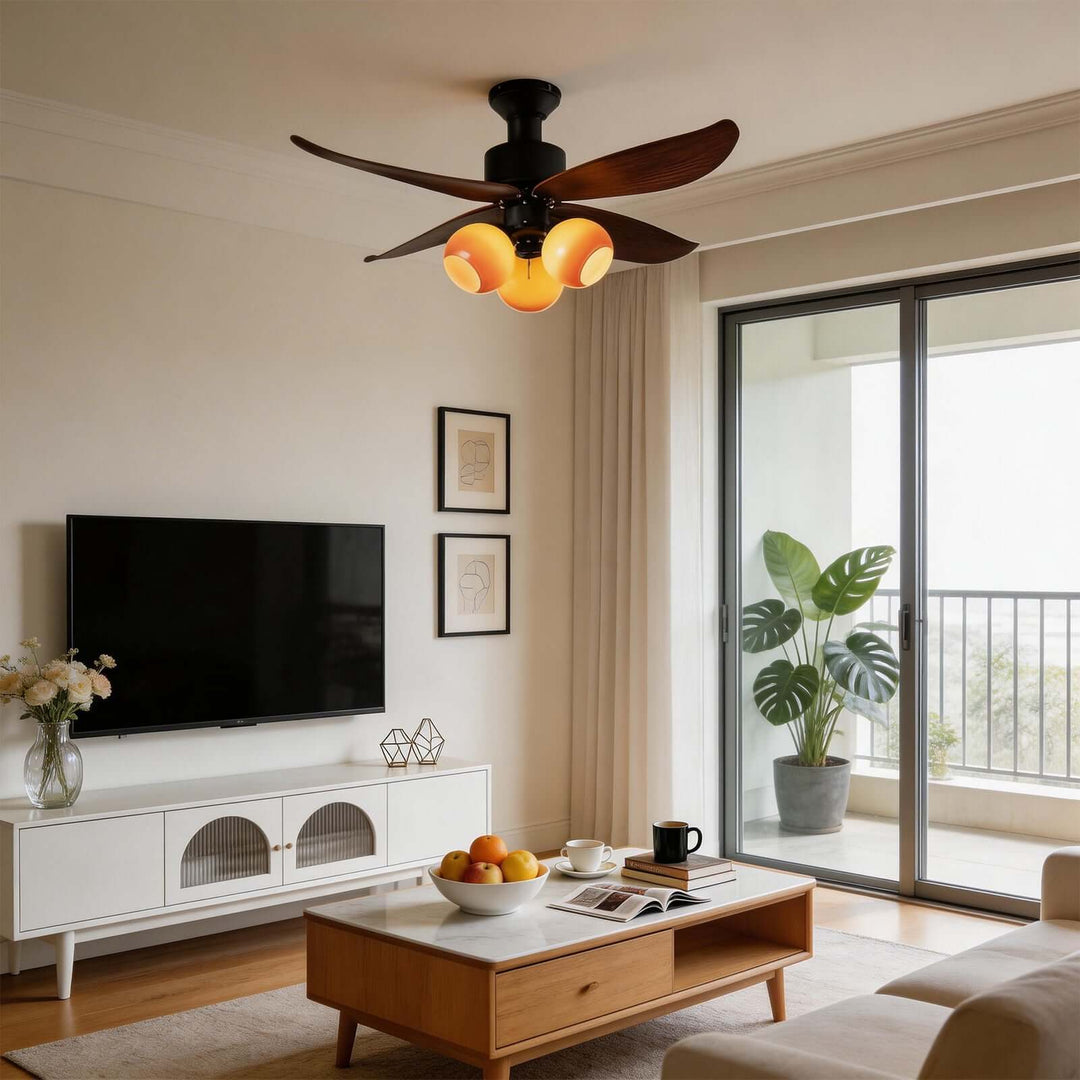 Vextro Ceiling Fan Light A - Vintage Glass Dining Room Light