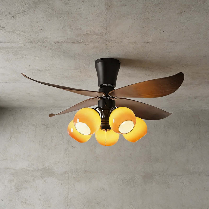 Vextro Ceiling Fan Light B - Vintage Glass Living Room Light