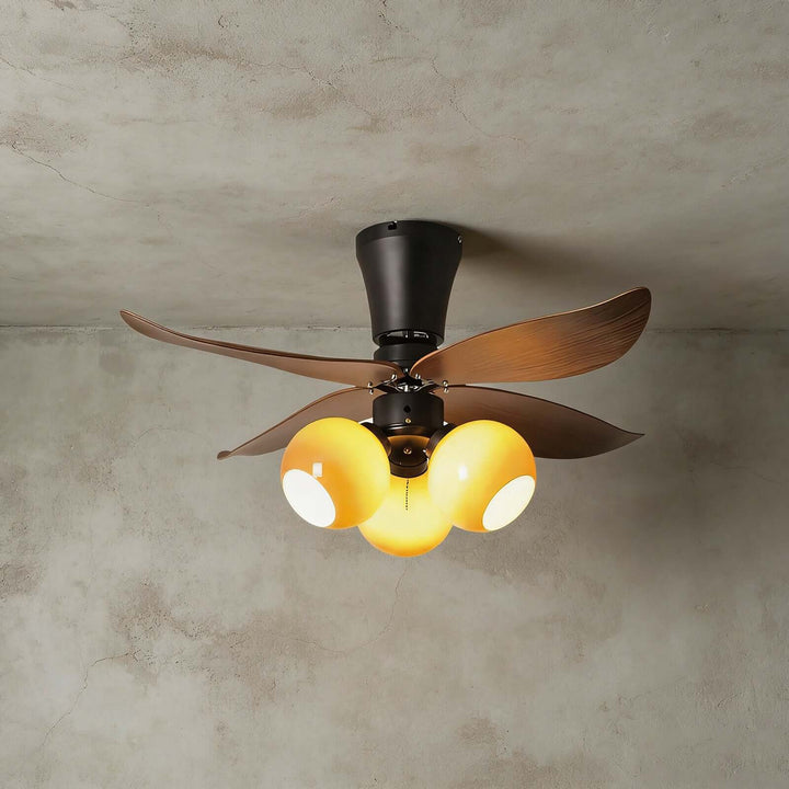 Vextro Ceiling Fan Light B - Vintage Glass Living Room Light