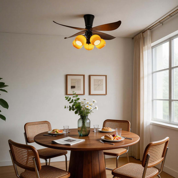 Vextro Ceiling Fan Light B - Vintage Glass Living Room Light