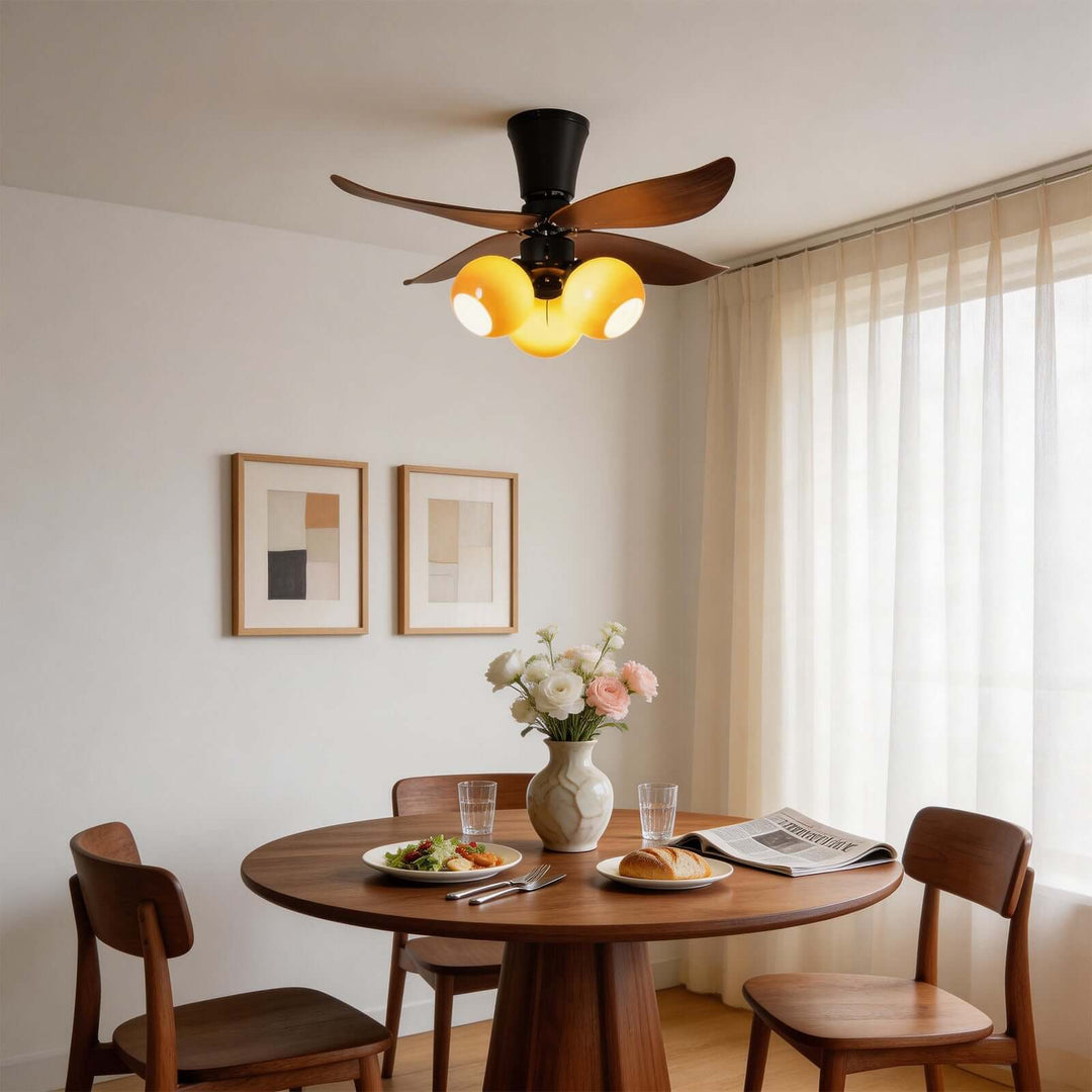 Vextro Ceiling Fan Light B - Vintage Glass Living Room Light