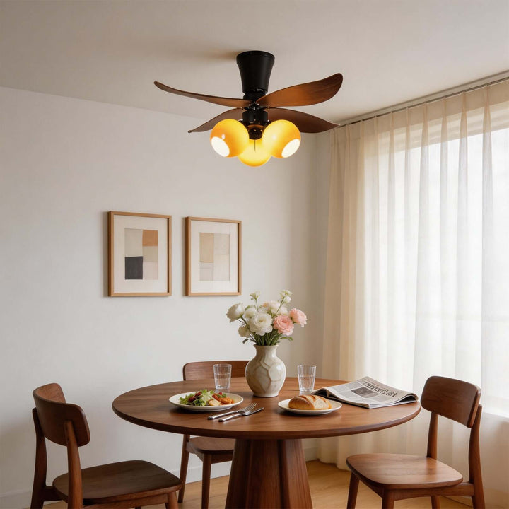 Vextro Ceiling Fan Light B - Vintage Glass Living Room Light