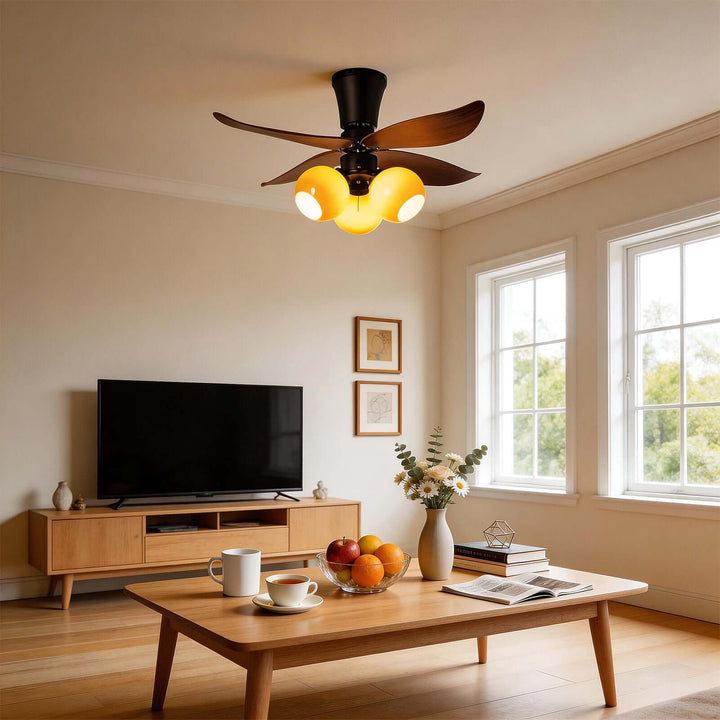 Vextro Ceiling Fan Light B - Vintage Glass Living Room Light