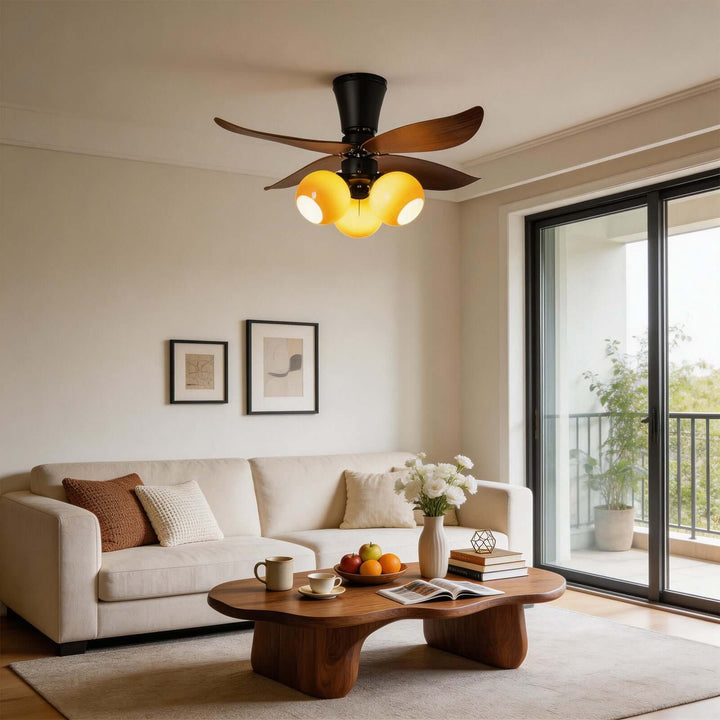Vextro Ceiling Fan Light B - Vintage Glass Living Room Light