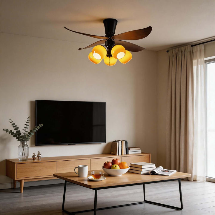Vextro Ceiling Fan Light B - Vintage Glass Living Room Light