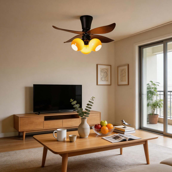 Vextro Ceiling Fan Light B - Vintage Glass Living Room Light