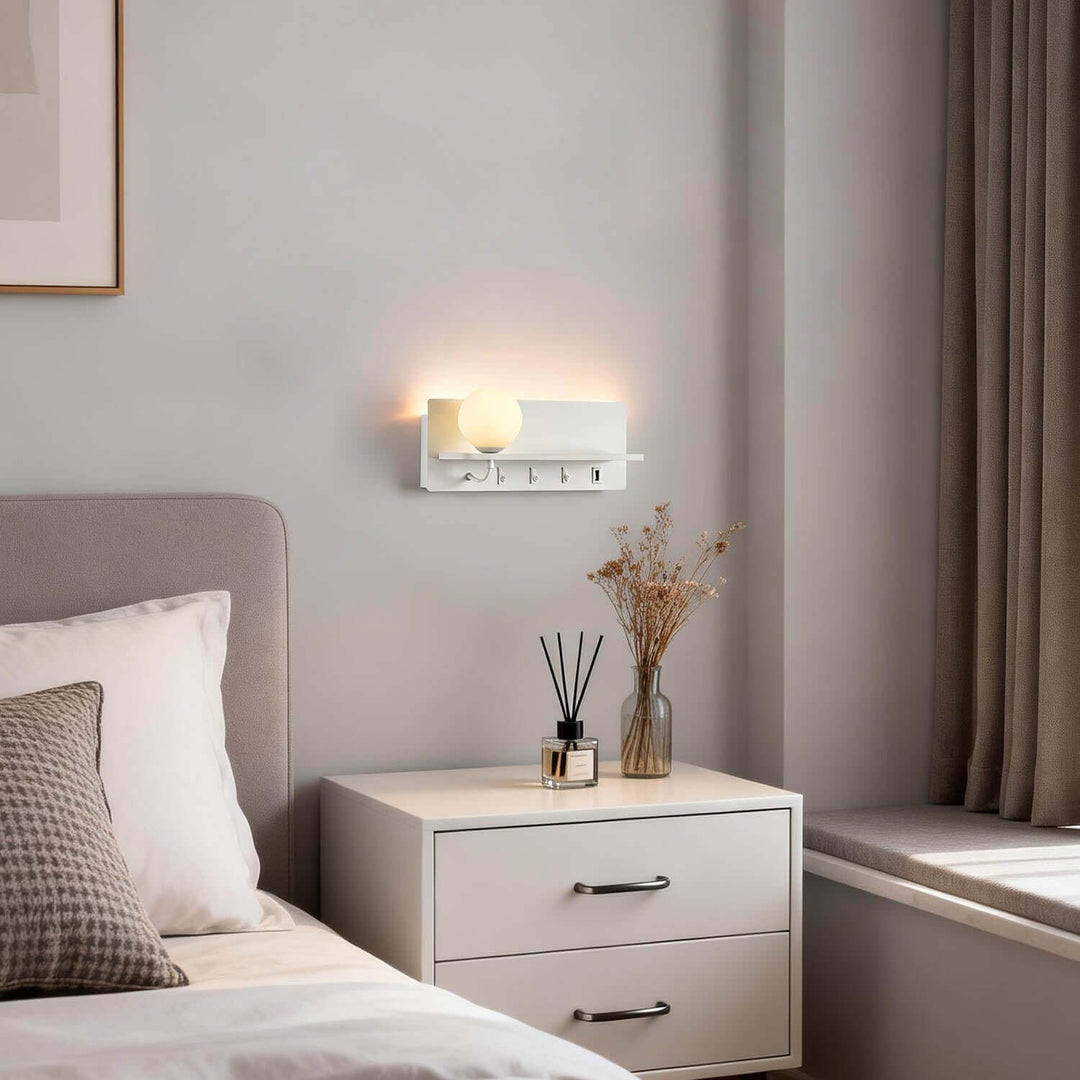 Veyon Wall Light – American Minimalist LED Reading Lamp with Shelf