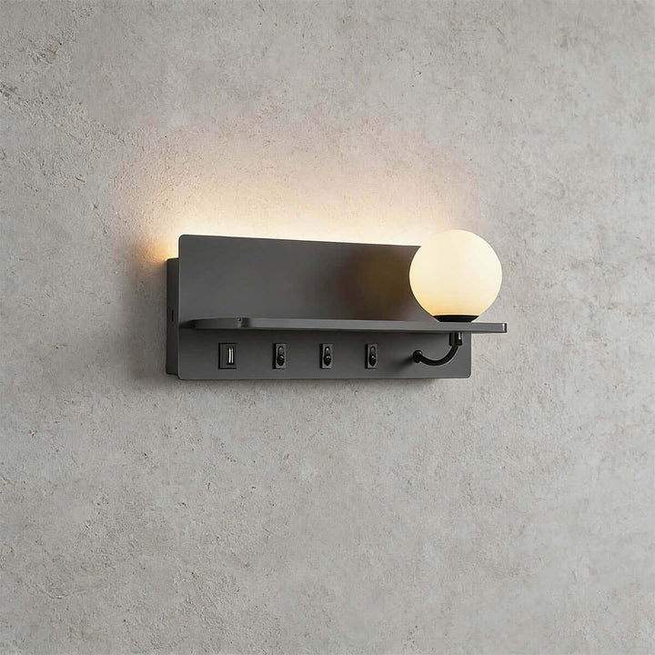 Veyon Wall Light – American Minimalist LED Reading Lamp with Shelf