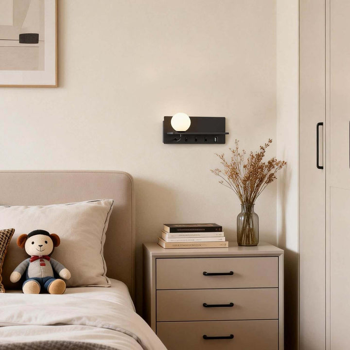 Veyon Wall Light – American Minimalist LED Reading Lamp with Shelf