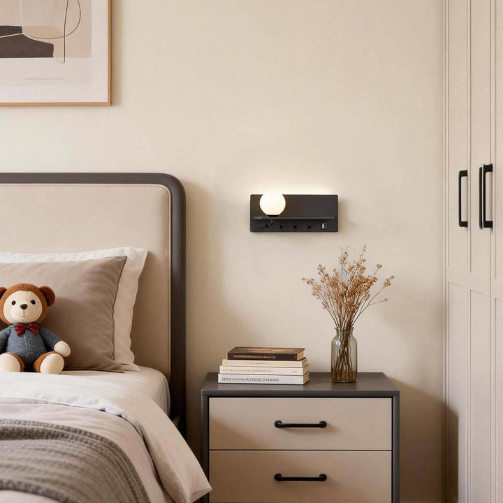 Veyon Wall Light – American Minimalist LED Reading Lamp with Shelf