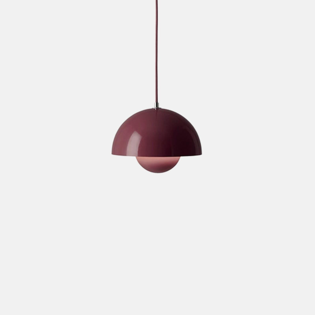Burgundy Flowerpot pendant lamp shown as a product cutout.