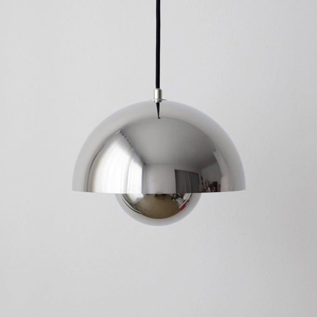 Chrome Flowerpot pendant lamp shown from the front.