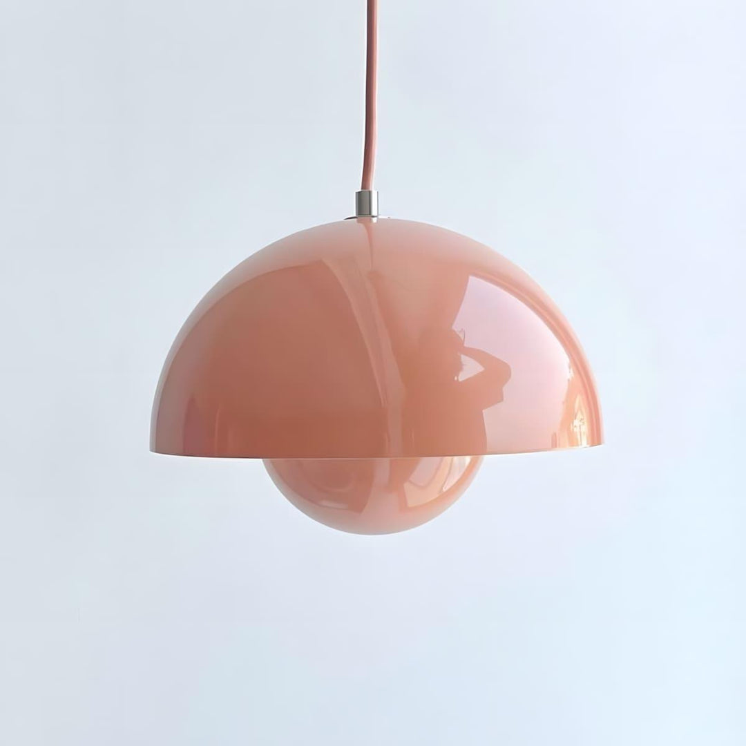 Lotus pink Flowerpot pendant lamp shown from the front.