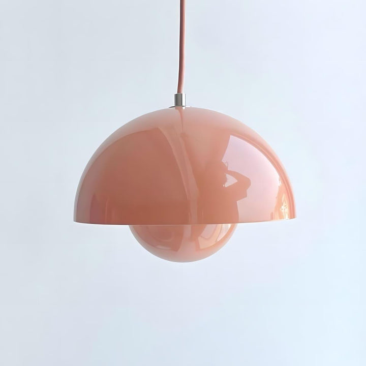 Lotus pink Flowerpot pendant lamp shown from the front.