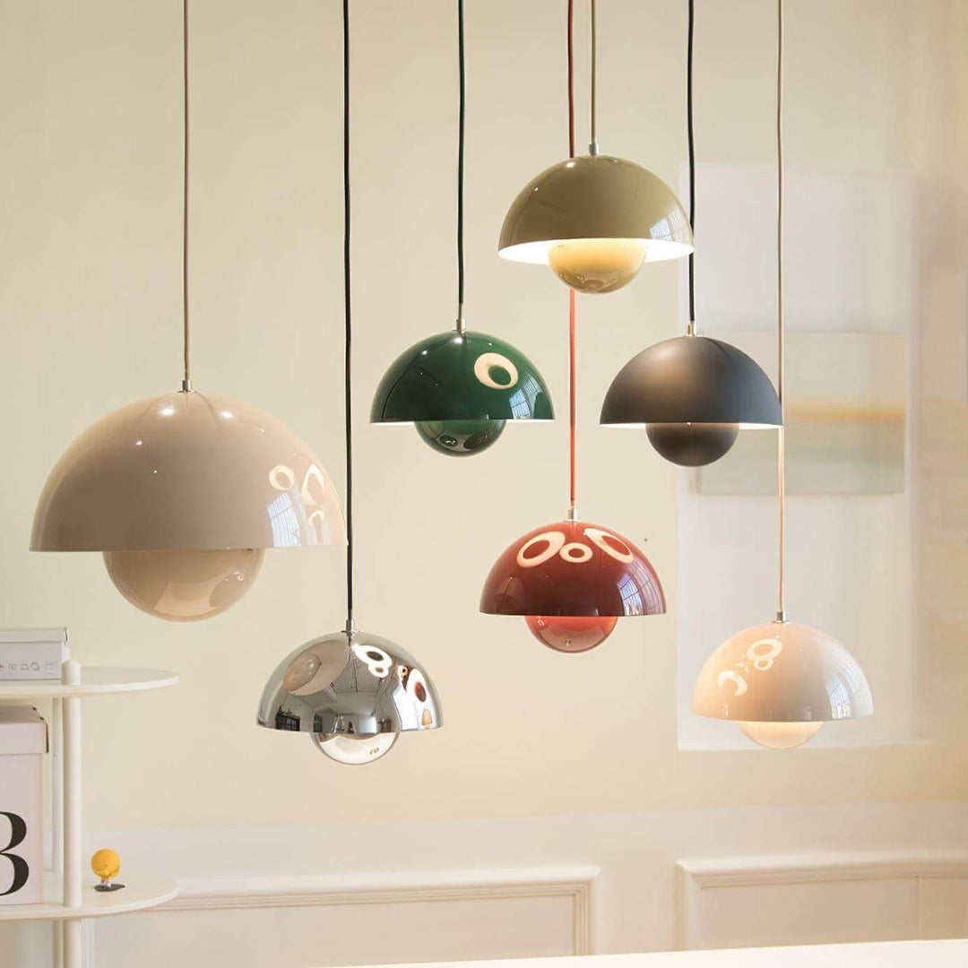 Multiple Flowerpot pendant lamp colors shown together as a hanging display.