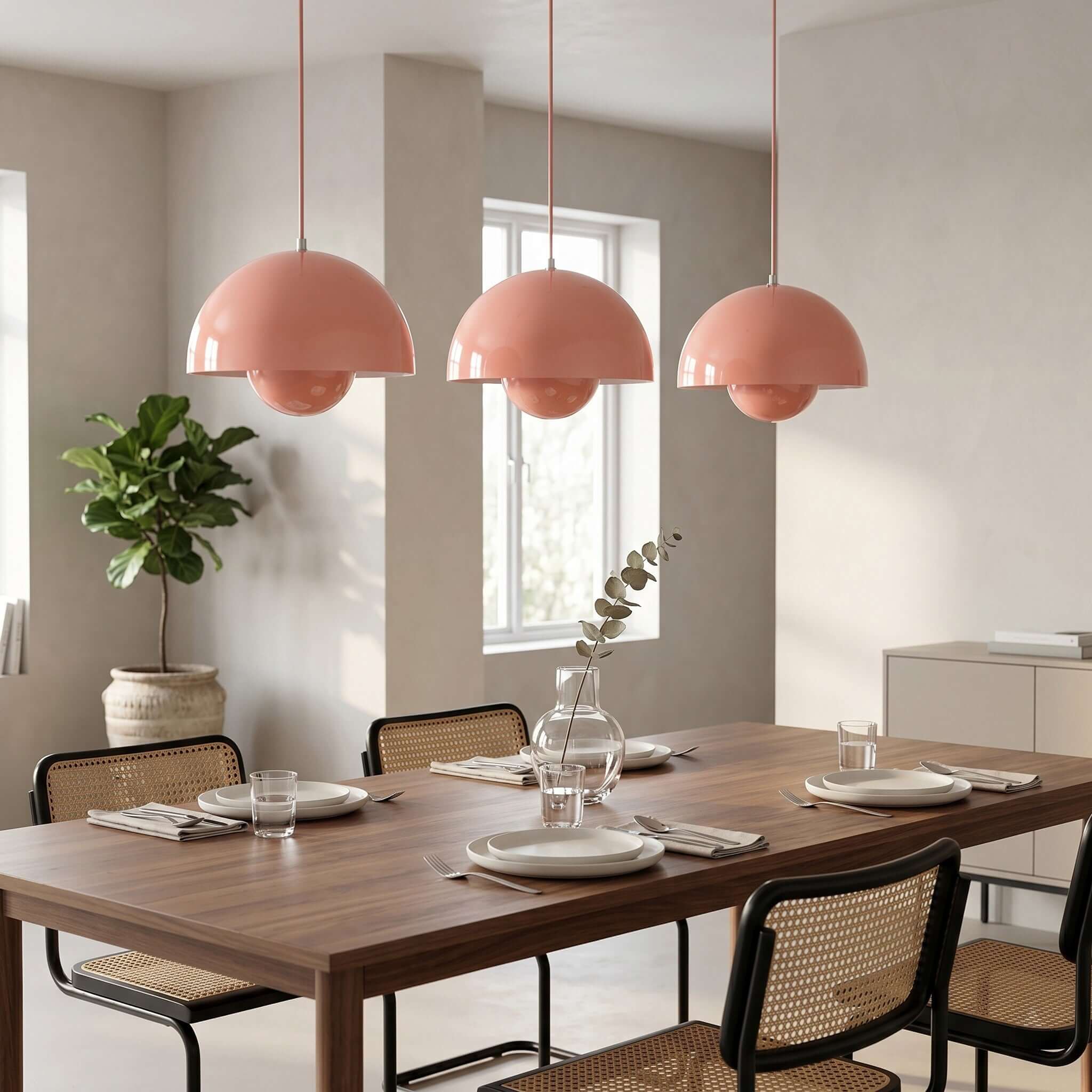 Vaundy strobe+ ピンク Flowerpot Pendant Lamp | Modern Hanging Light for Kitchen Island