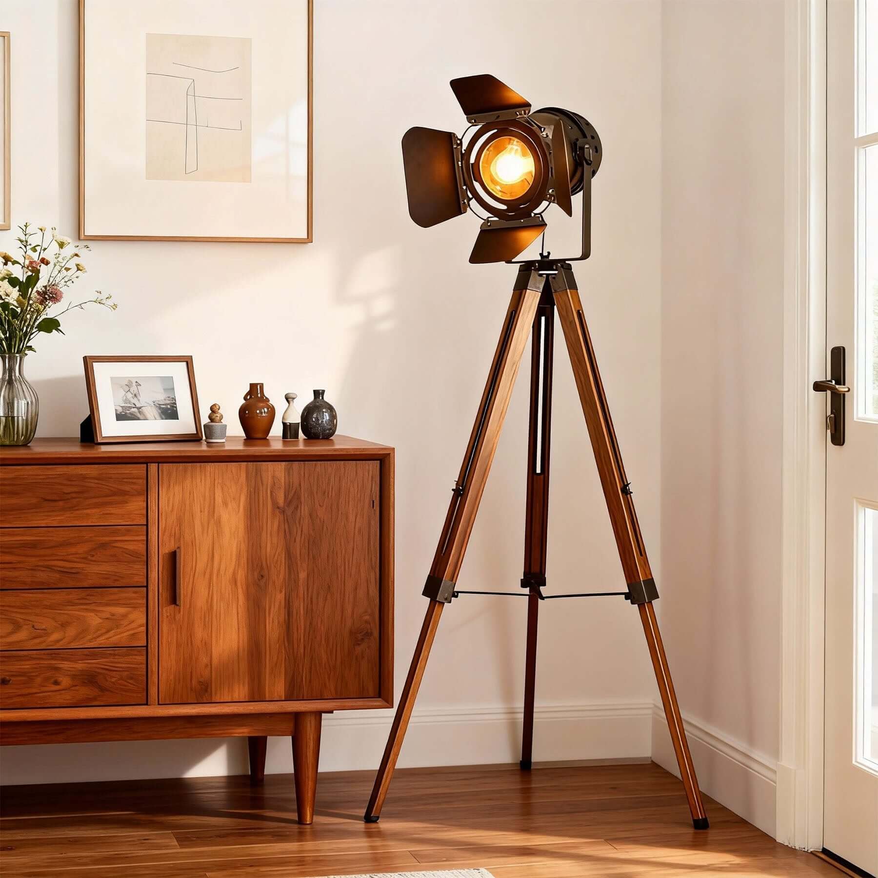 Viruno Floor Lamp – American Retro Industrial Tripod – Vinlighting