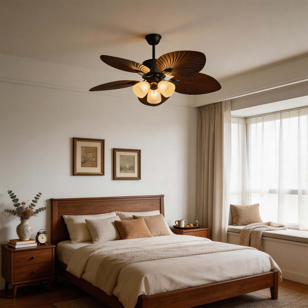 Vormi Ceiling Fan Light | Vintage Glass Dining Room
