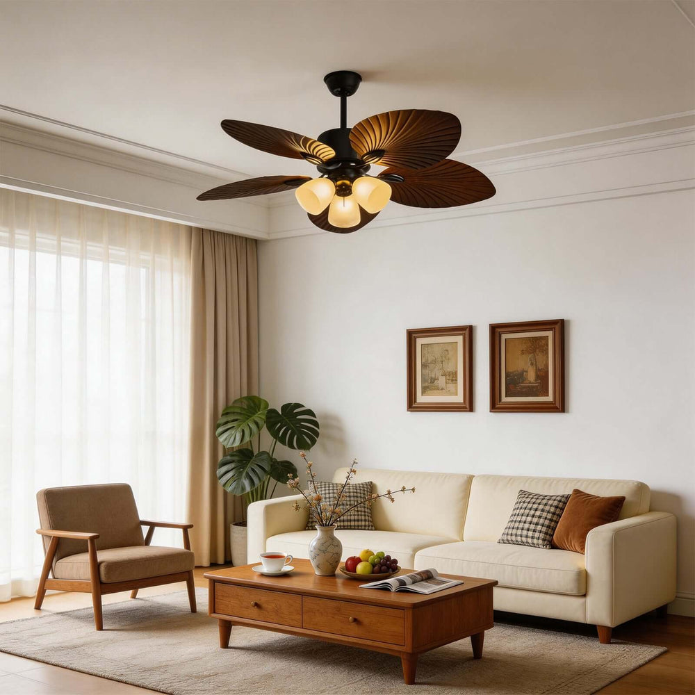 Vormi Ceiling Fan Light | Vintage Glass Dining Room