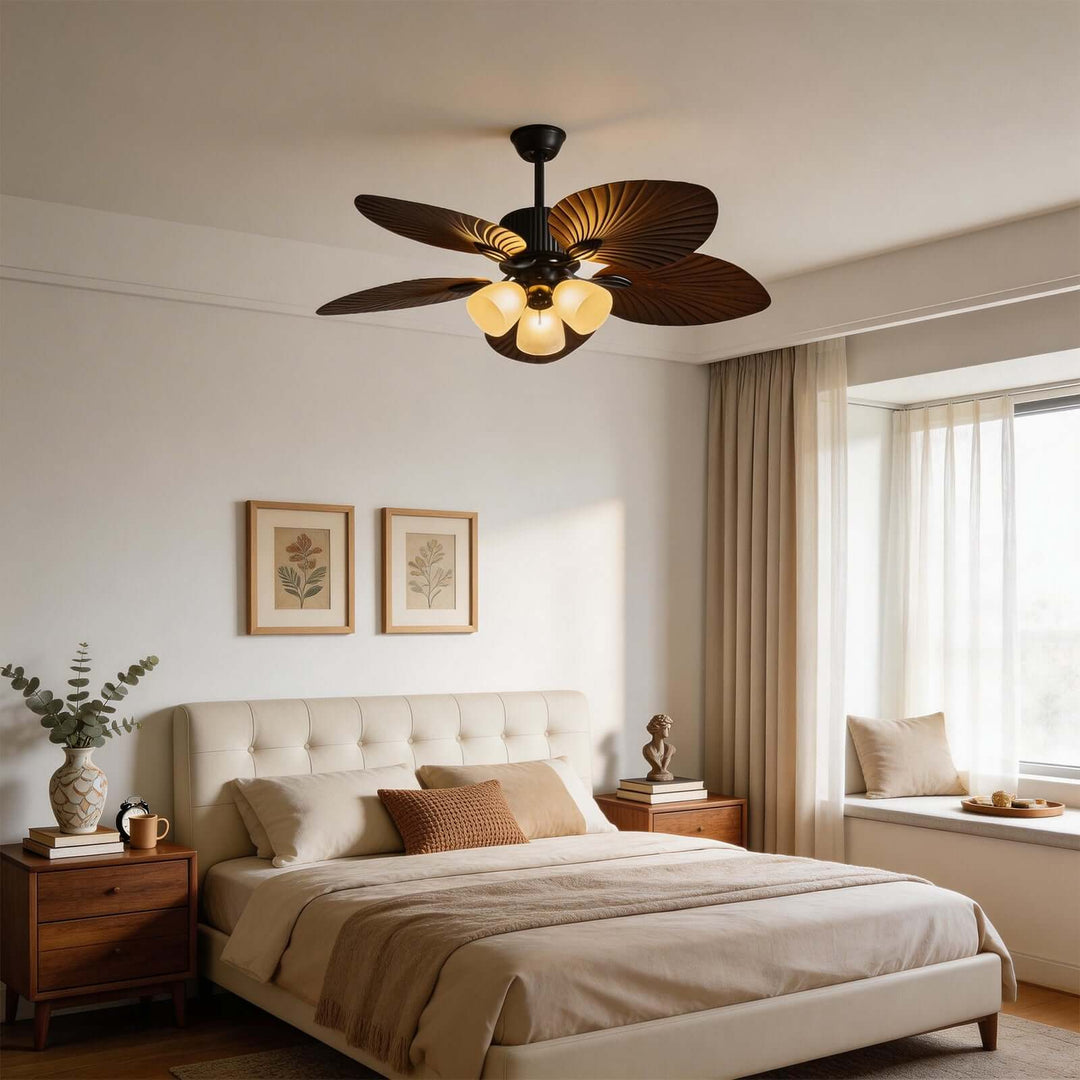 Vormi Ceiling Fan Light | Vintage Glass Dining Room