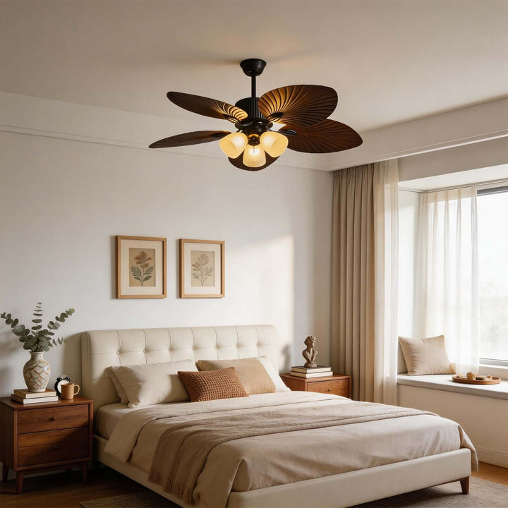 Vormi Ceiling Fan Light | Vintage Glass Dining Room