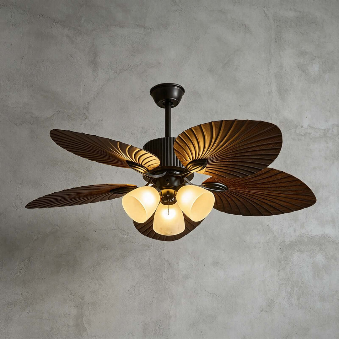 Vormi Ceiling Fan Light | Vintage Glass Dining Room