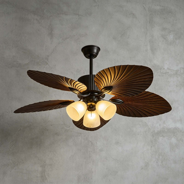 Vormi Ceiling Fan Light | Vintage Glass Dining Room