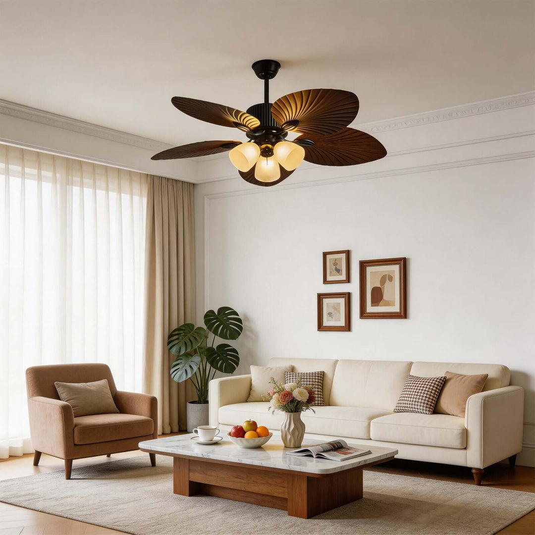 Vormi Ceiling Fan Light | Vintage Glass Dining Room