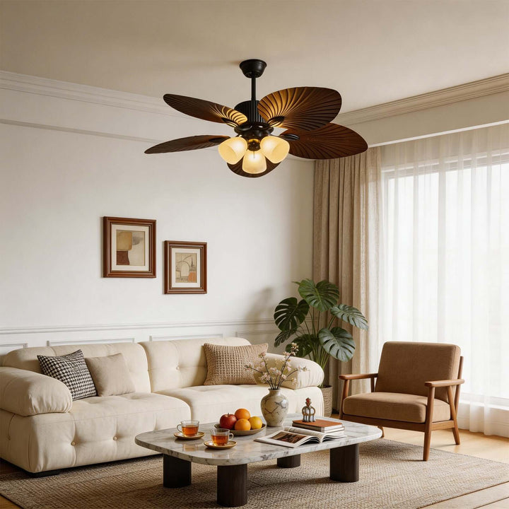 Vormi Ceiling Fan Light | Vintage Glass Dining Room