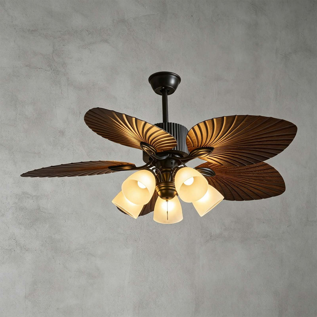 Vormi Ceiling Fan Light | Vintage Glass Dining Room