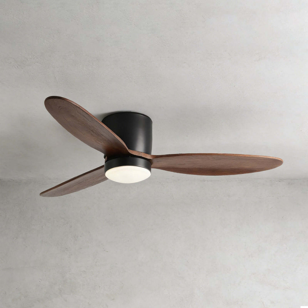 Vozha Ceiling Fan Light | American Minimalist Wood Living Room Light