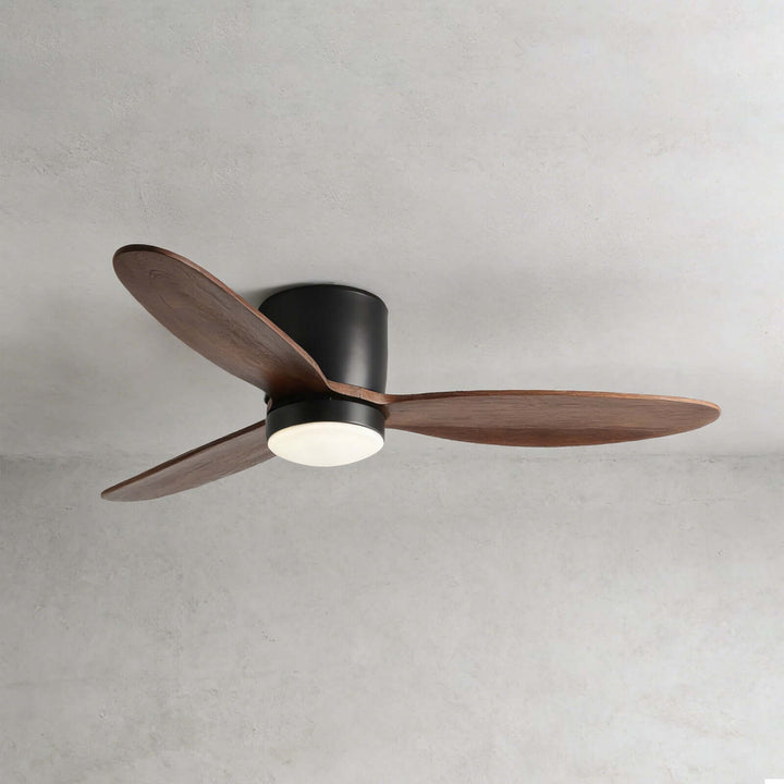 Vozha Ceiling Fan Light | American Minimalist Wood Living Room Light