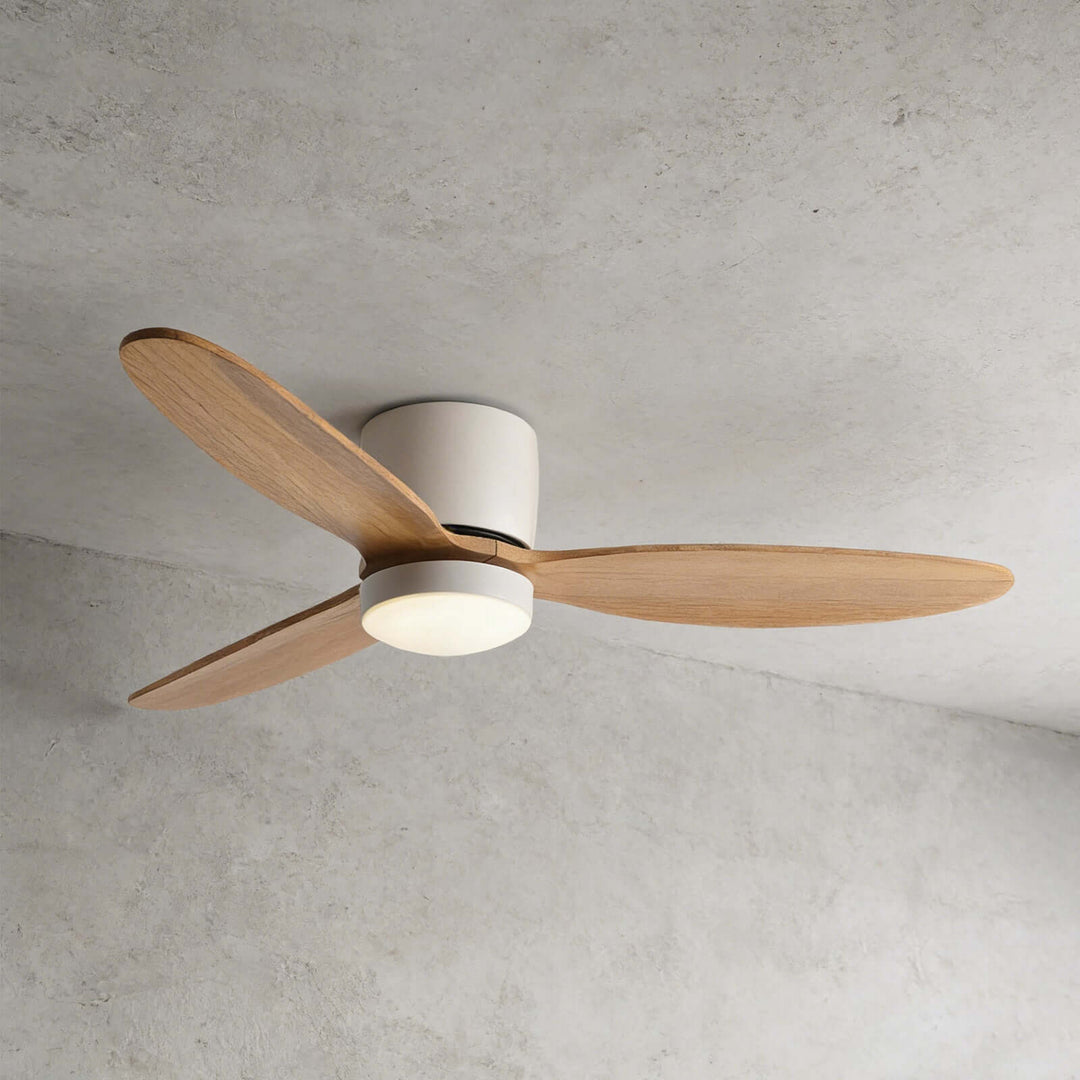 Vozha Ceiling Fan Light | American Minimalist Wood Living Room Light