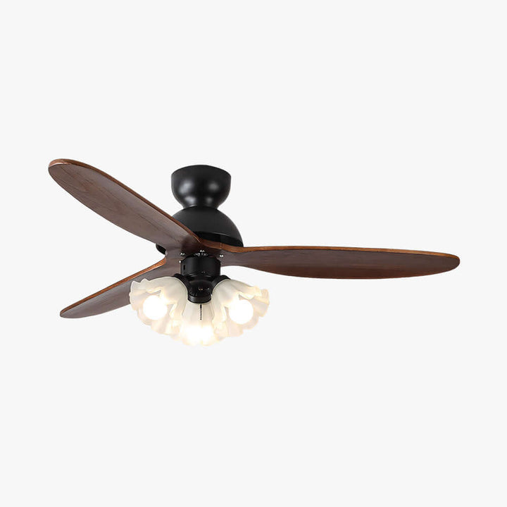 Vanorm Ceiling Fan Light | French Cream Glass Living Room