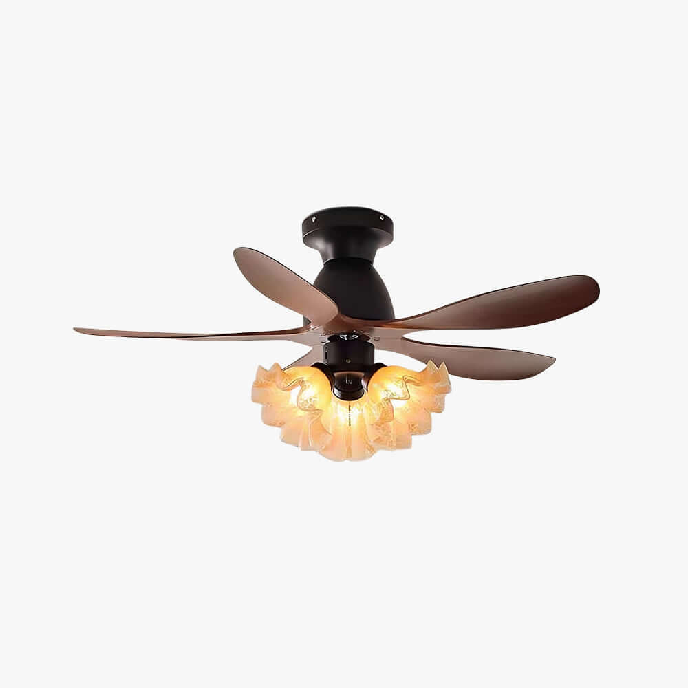 Vwyn Ceiling Fan Light - Mid-Century Glass Bedroom Light
