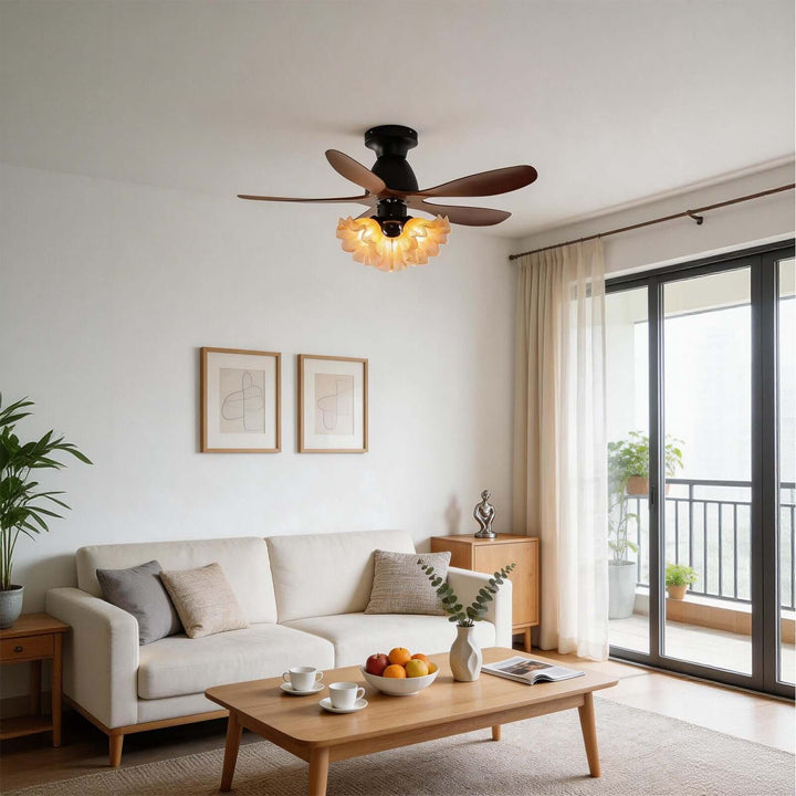 Vwyn Ceiling Fan Light - Mid-Century Glass Bedroom Light