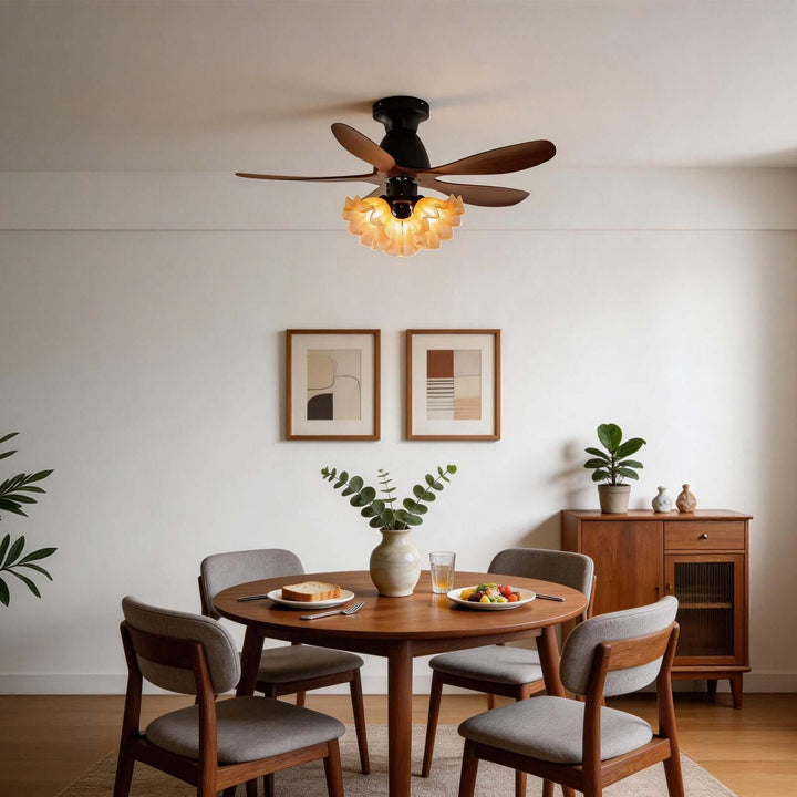 Vwyn Ceiling Fan Light - Mid-Century Glass Bedroom Light