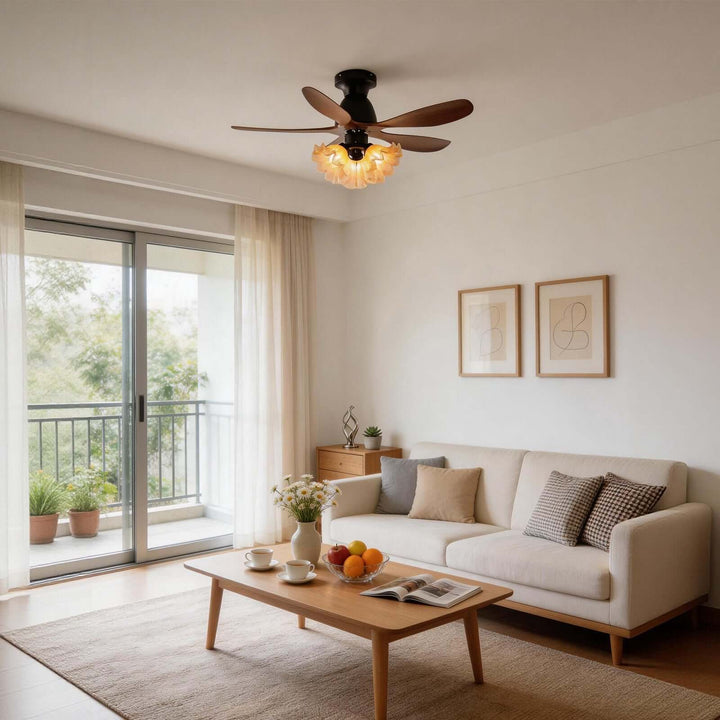 Vwyn Ceiling Fan Light - Mid-Century Glass Bedroom Light