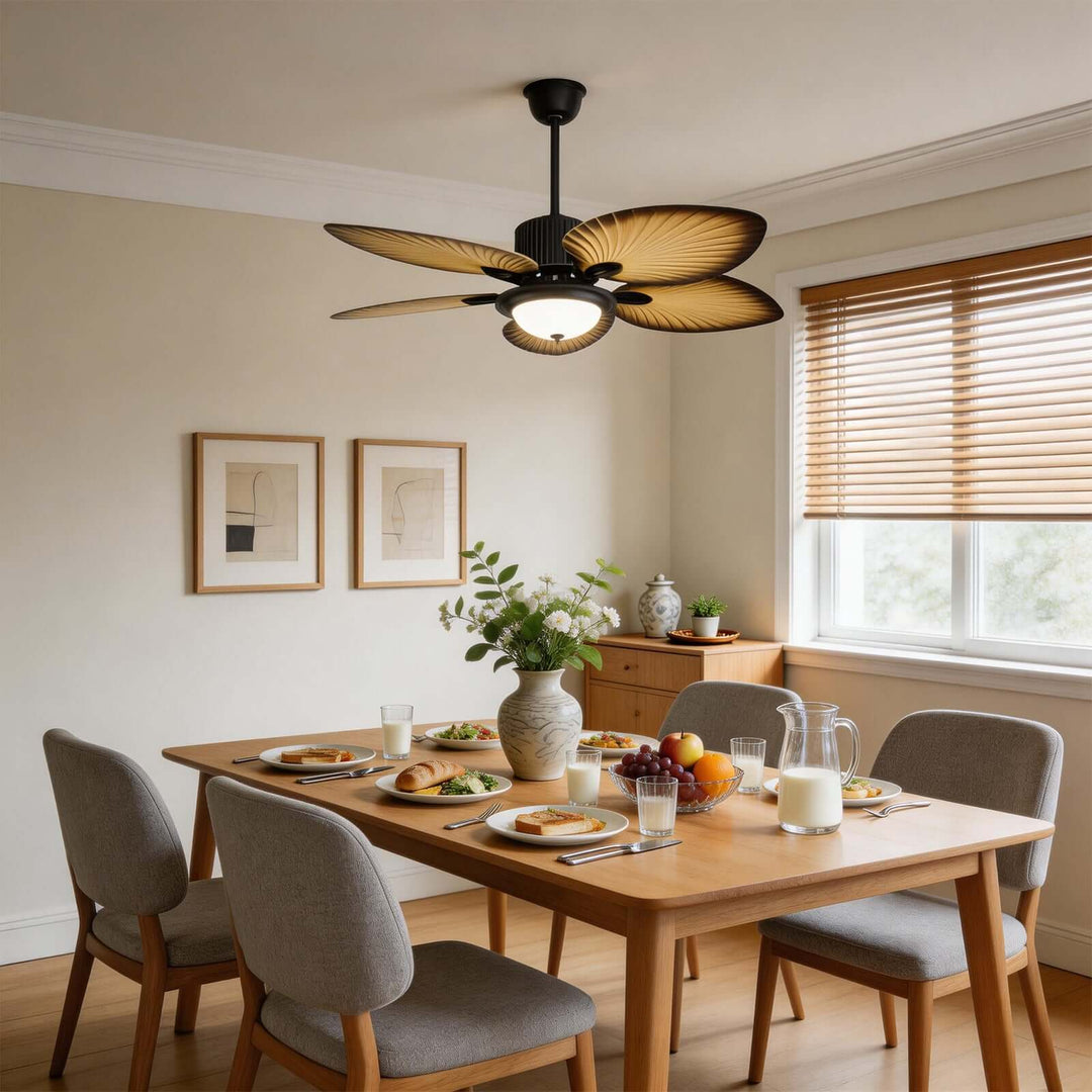 Vyloxis Ceiling Fan Light | French Glass Living Room Light